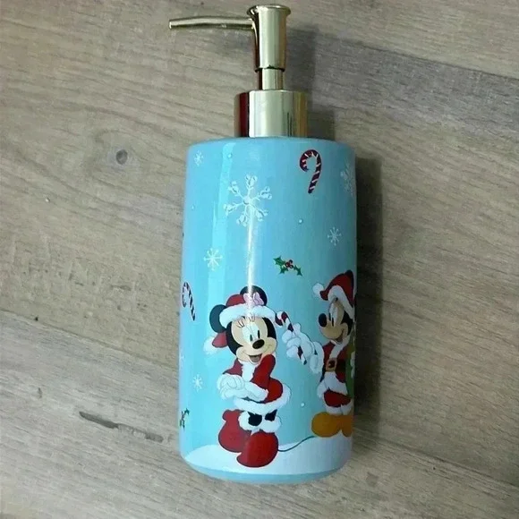 Disney Holiday Christmas lotion pump featuring Santa Mickey and Minnie EUC - Picture 3 of 9